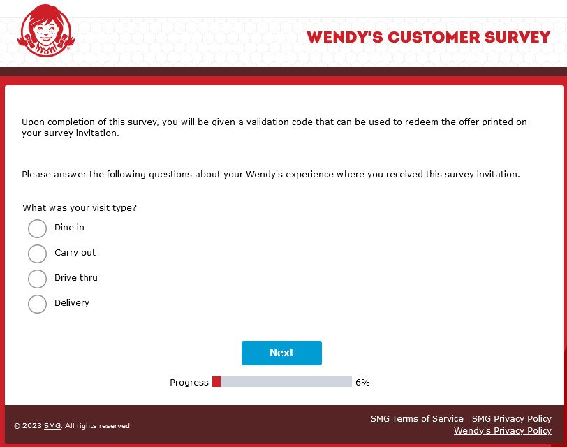 wendys survey